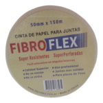 Cinta Papel Microperforada 50mm X 150m Fibroflex Uso Durlock Yeso y mas!!!